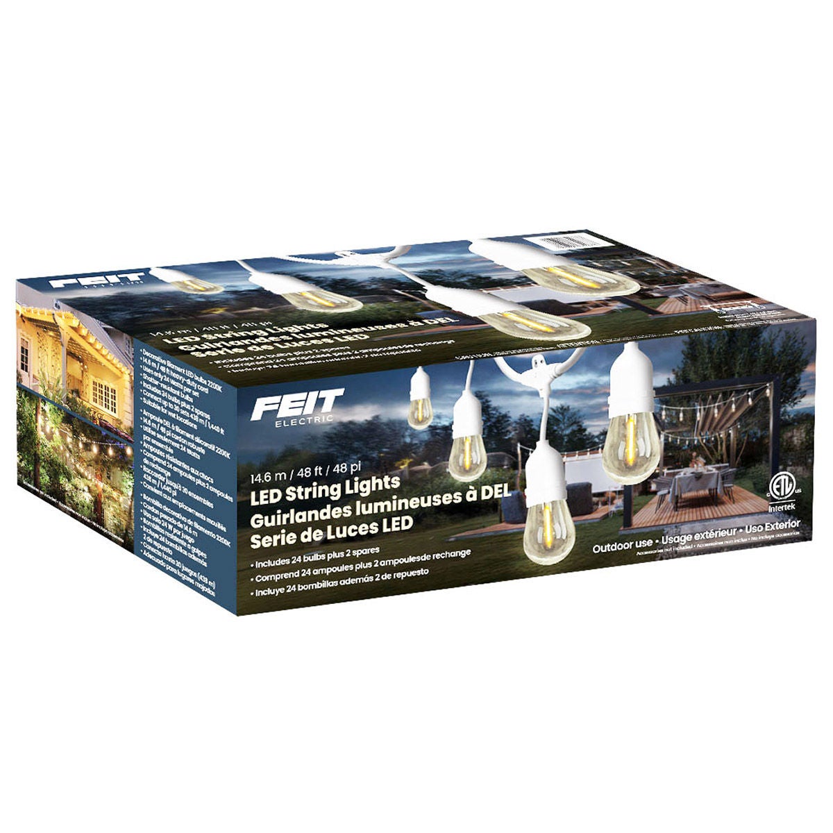 NEW - White Feit 48' LED String Light
