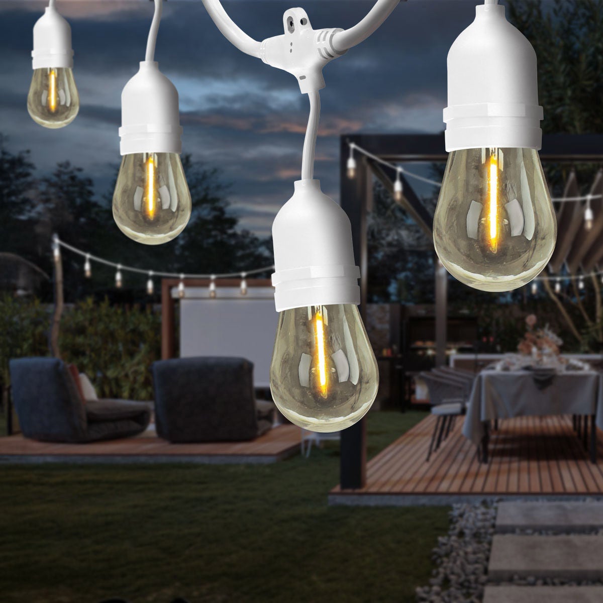 NEW - White Feit 48' LED String Light