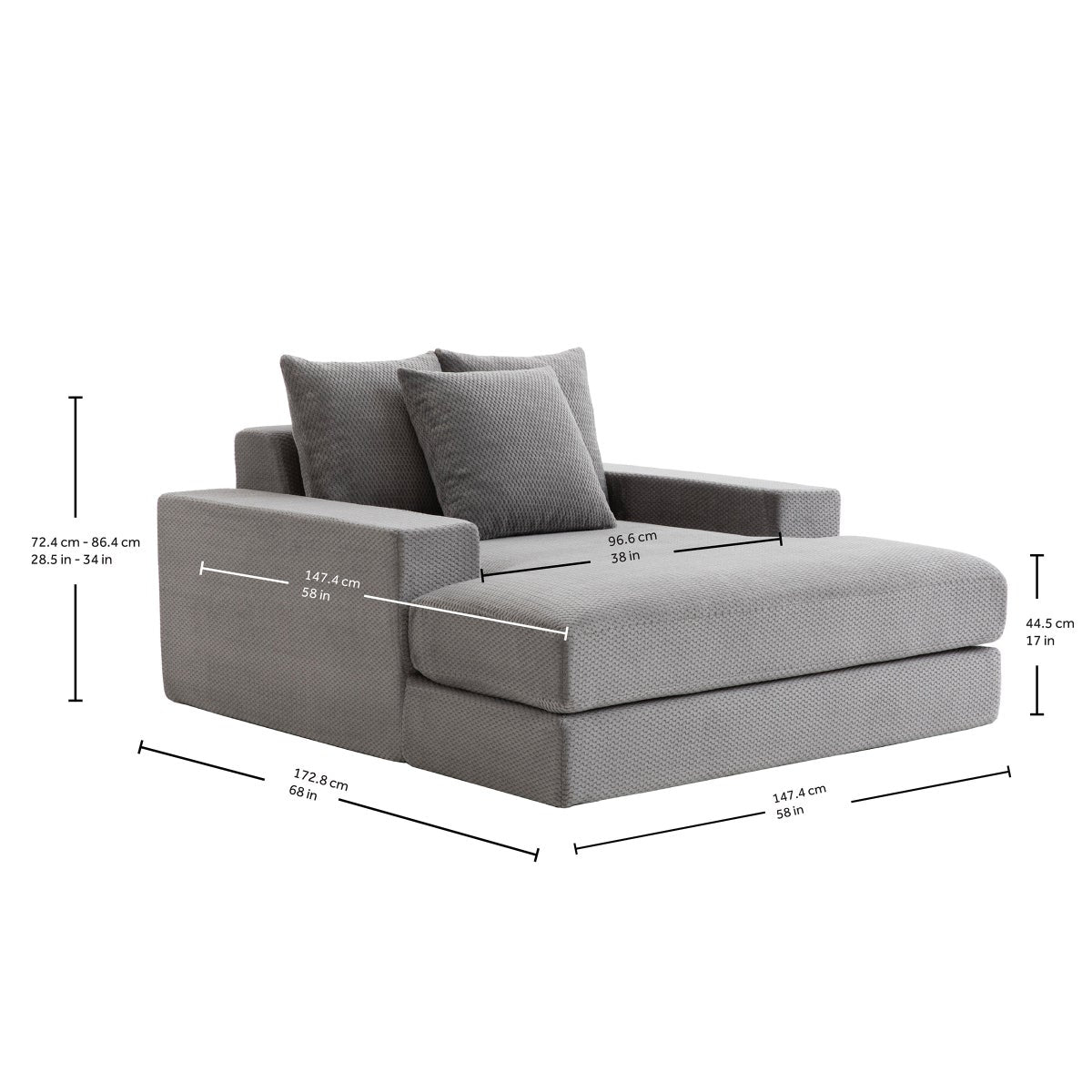NEW - Sealy Calin Upholstered Foam Lounger
