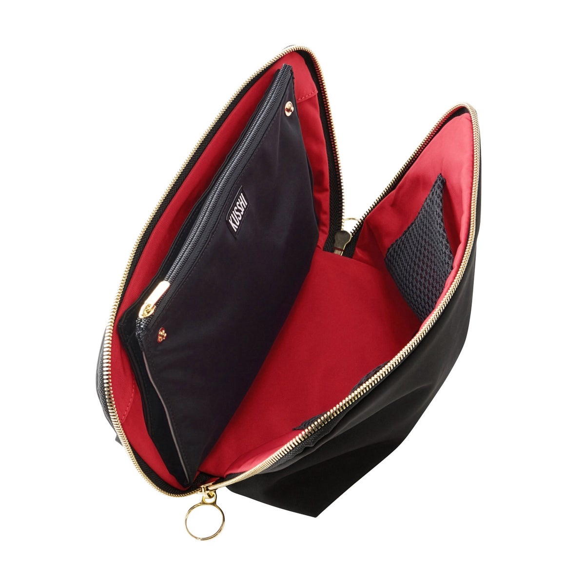 KUSSHI Signature Makeup Bag with Snap-in Brush Organizer