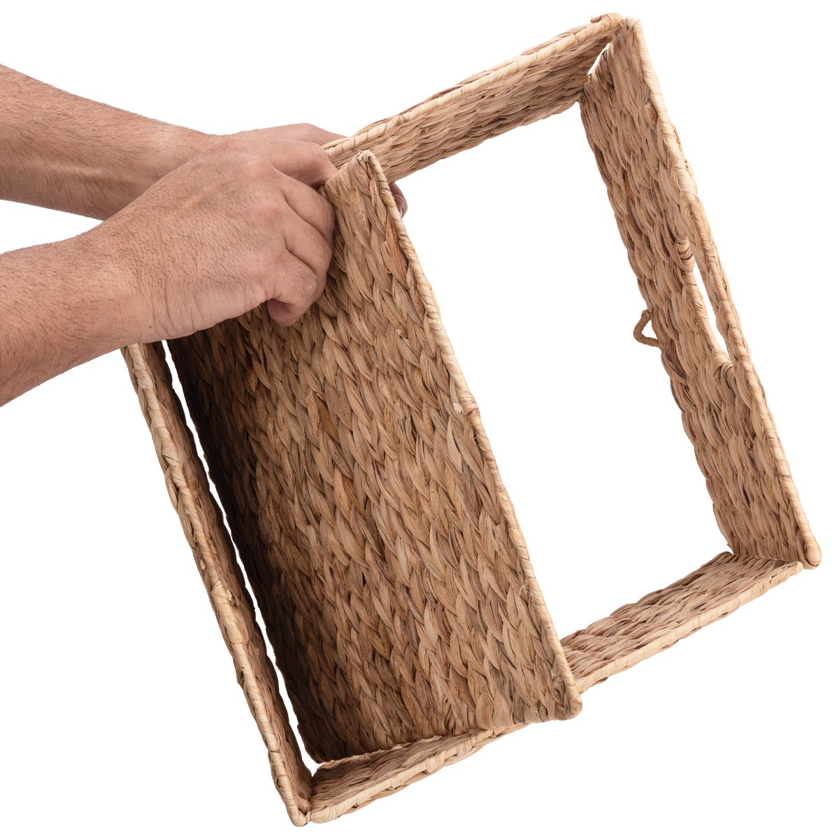 Seville Classics Water Hyacinth Storage Basket, 4-pack