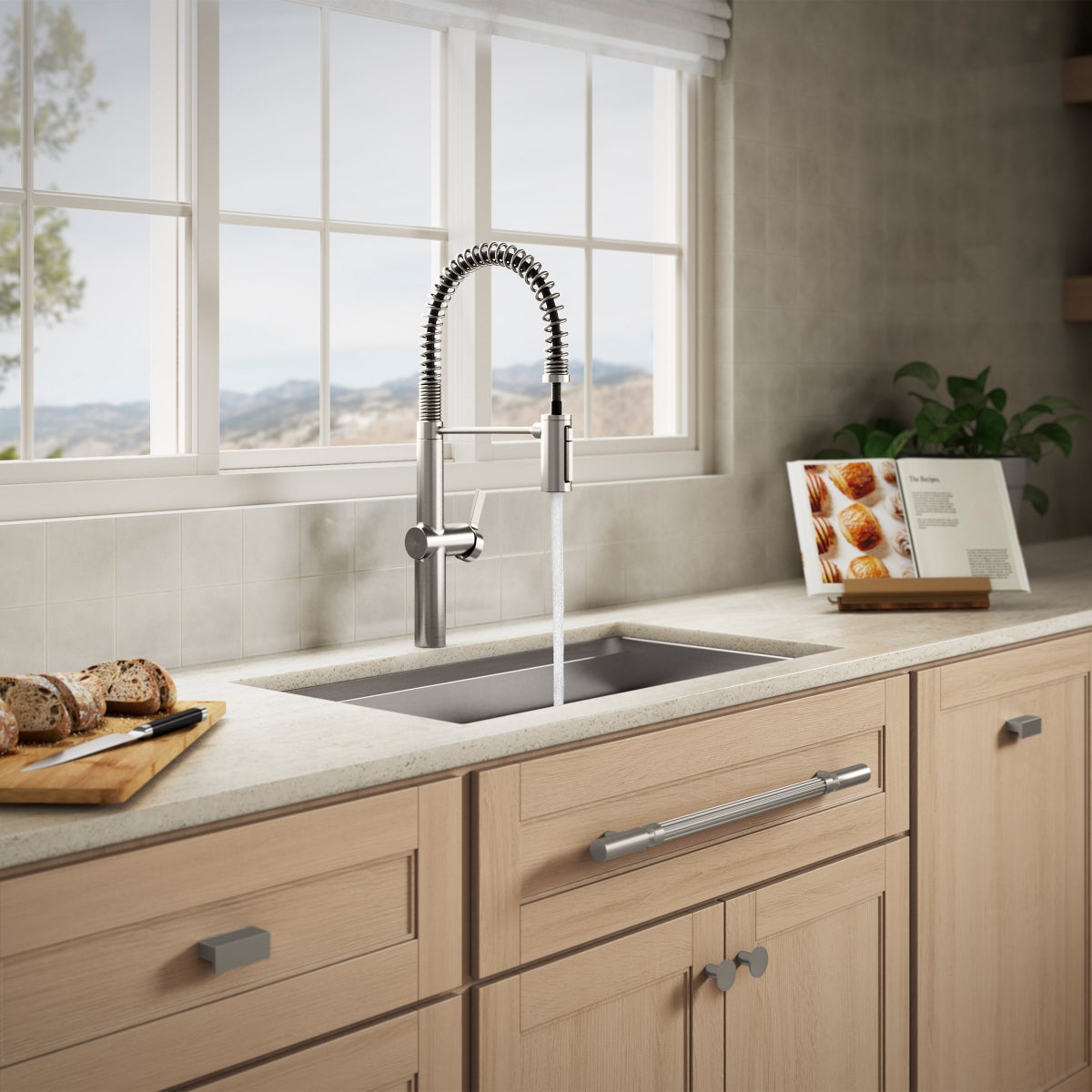 NEW  - Kohler Haku Semi-professional Kitchen Sink Faucet Stainless Steel Finish