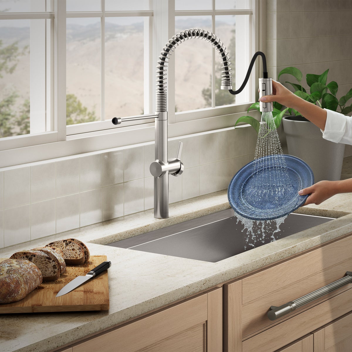 NEW  - Kohler Haku Semi-professional Kitchen Sink Faucet Stainless Steel Finish