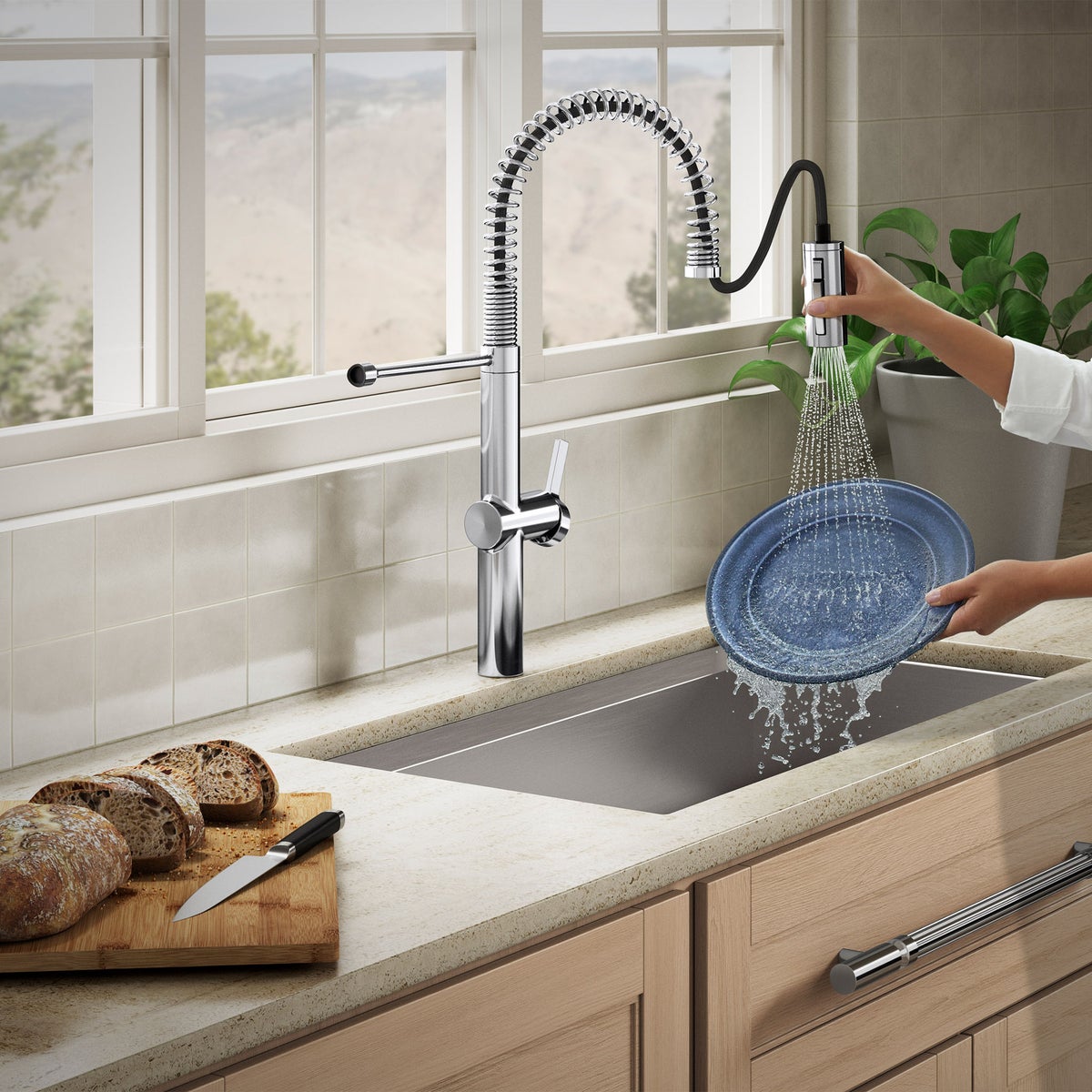 NEW - Kohler Haku Chrome Semi-professional Kitchen Sink Faucet