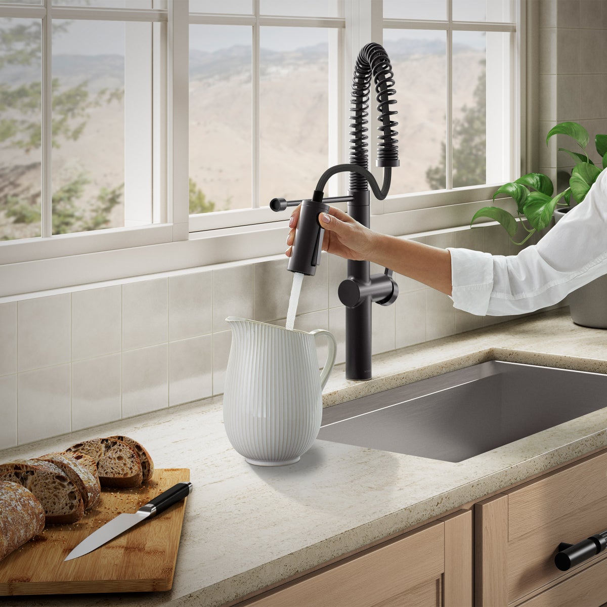 Kohler Haku Matte Black Semi-professional Kitchen Sink Faucet