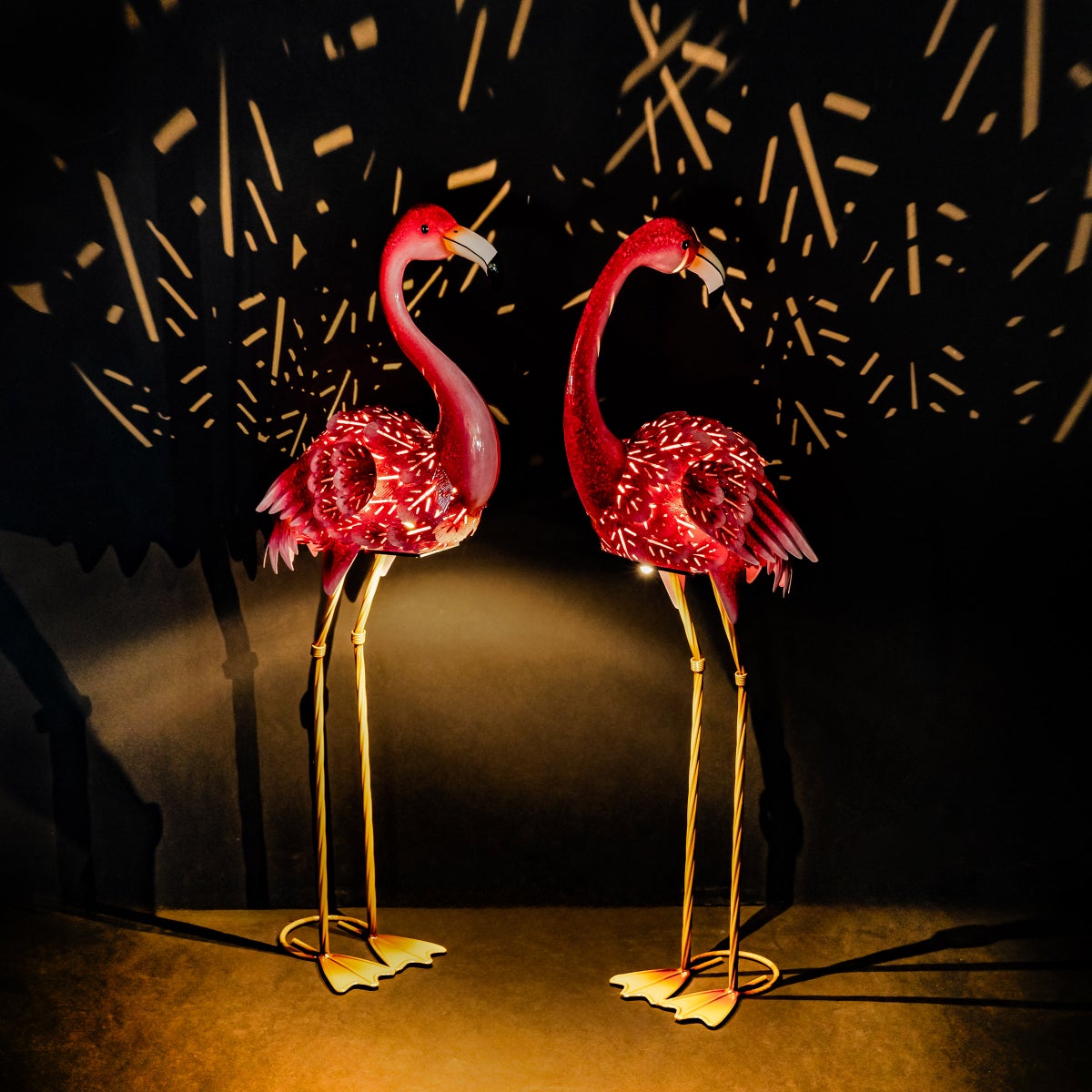 Solar LED Flamingo Pair, Set of 2