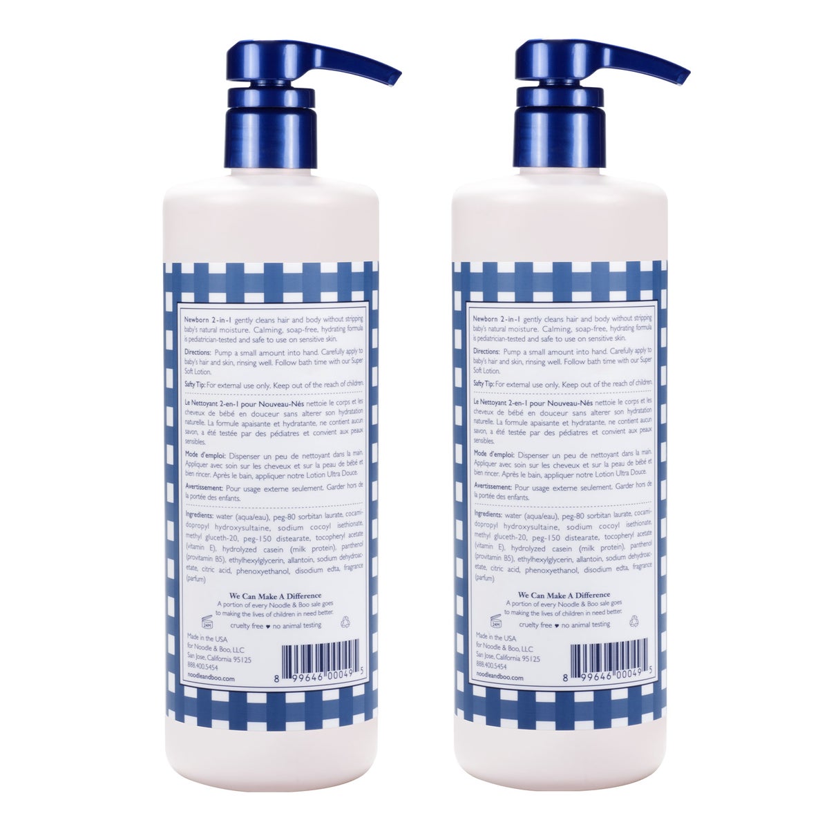 NEW - Noodle & Boo Newborn 2-in-1 Hair & Body Wash, 25 fl oz, 2-pack