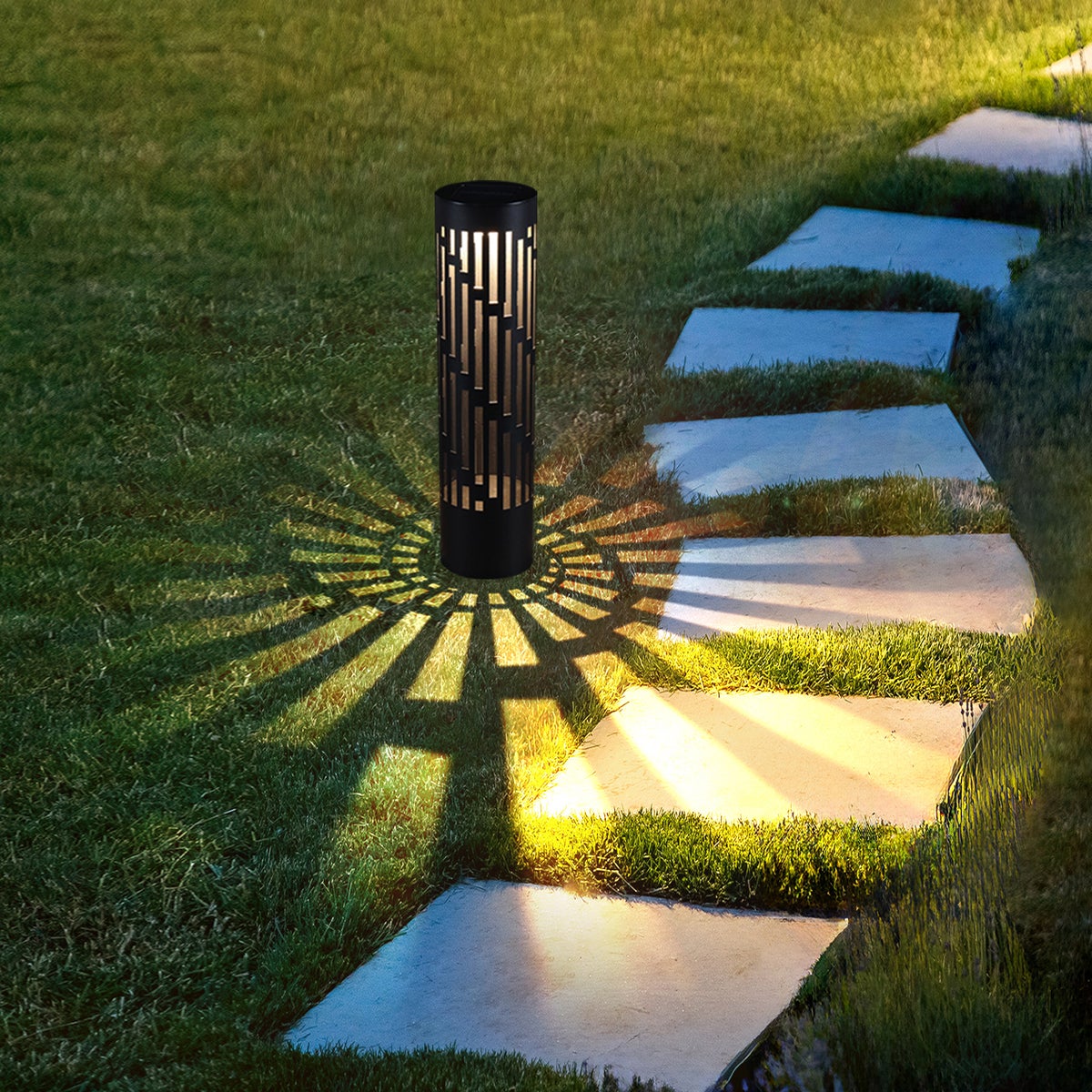 Rotating Solar Bollard Lights, 4-pack