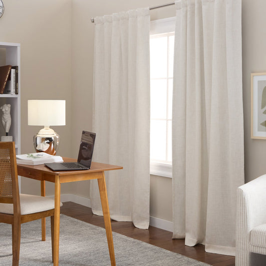 Town & Country Arlo Linen Texture Blackout Curtains, 2-pack