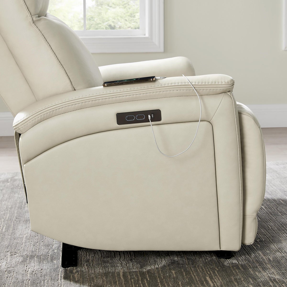 Sanders Leather Power Recliner with Power Headrest