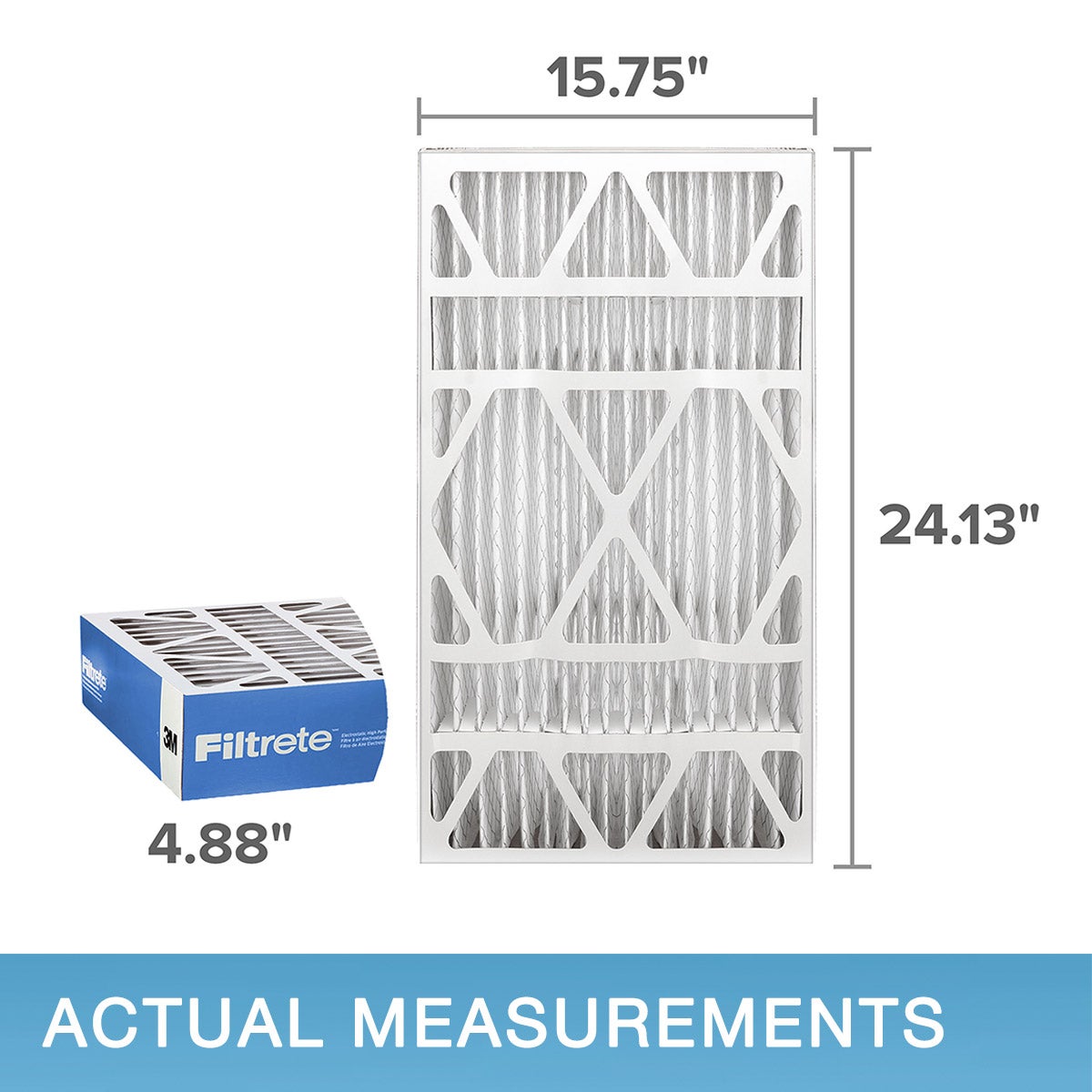 Filtrete Air Filter 16x25x5, MPR 1900 MERV 13, Premium Allergen, Bacteria and Virus Filter, Electrostatic Air Cleaning Deep Pleat Filter