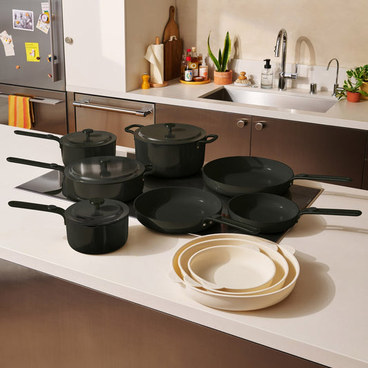 NEW - Our Place 14-piece Essentials Ceramic Nonstick Cookware Set