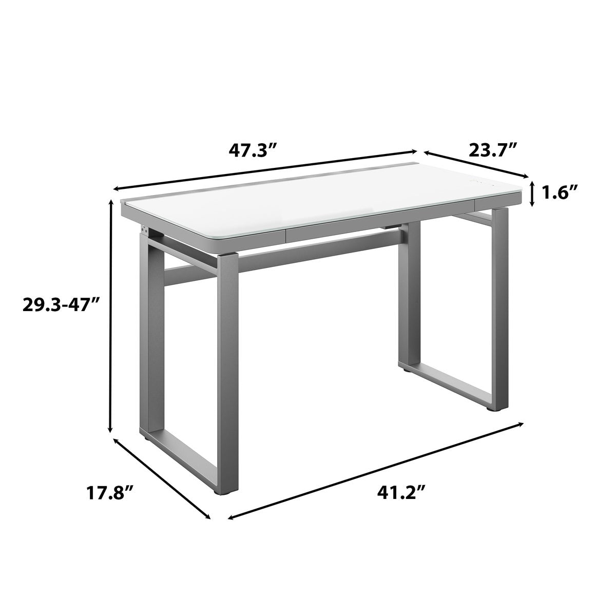 Tresanti Aurora 47” Adjustable Height Desk with LED Lighting