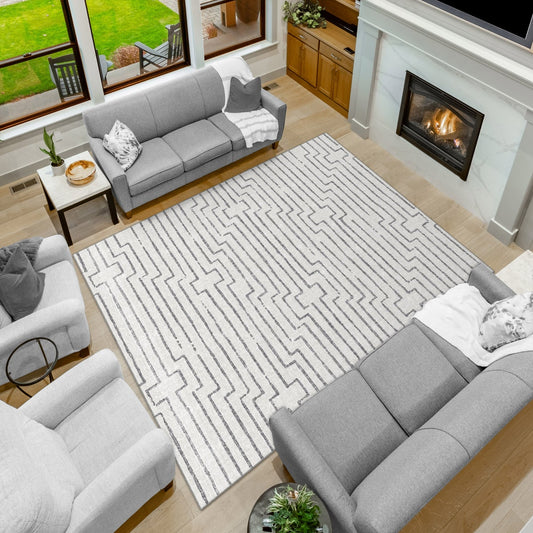 Apache Chenille Area Rug  Modern Gray, 8' x 10'