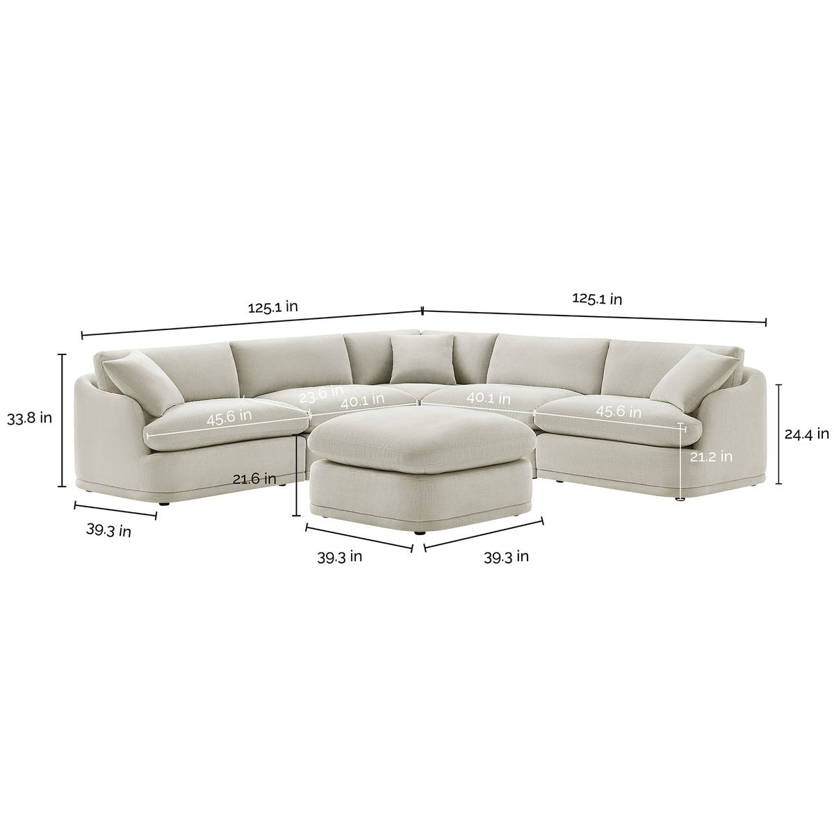 Hartley 6-piece Fabric Modular Sectional