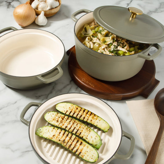 Sur La Table Enameled Cast Iron Stackable Cookware Set