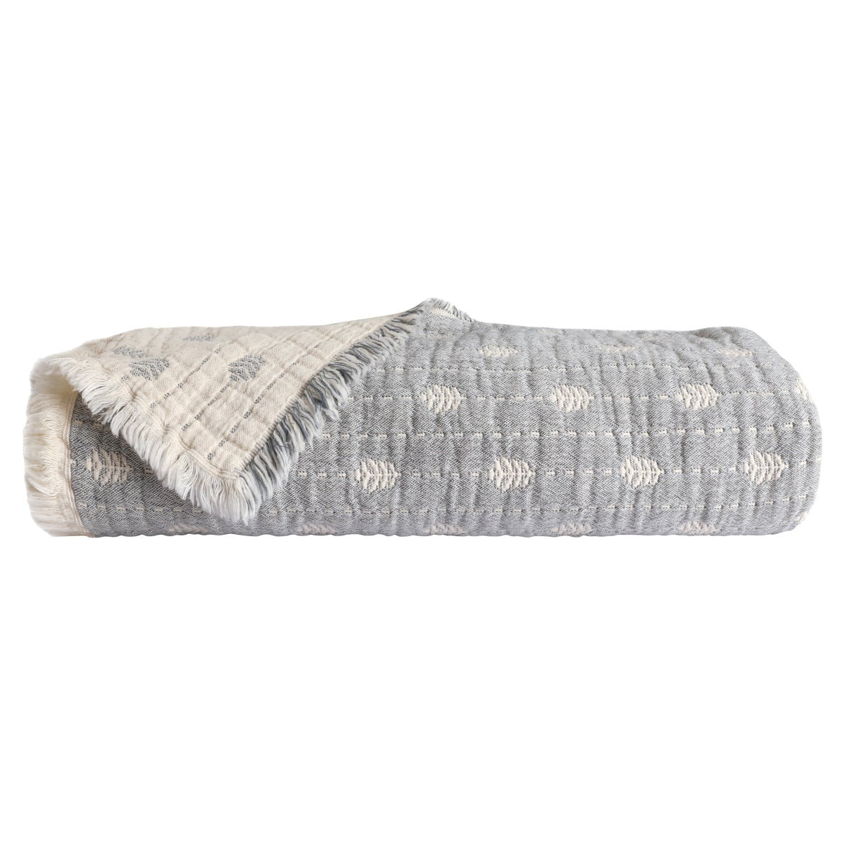 Reversible Cotton Throw, Blue
