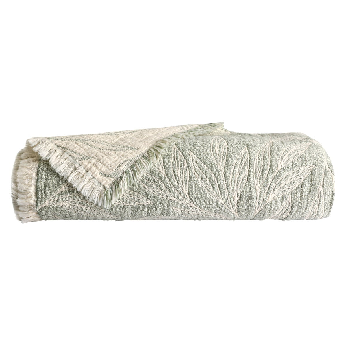 Reversible Cotton Throw, Green