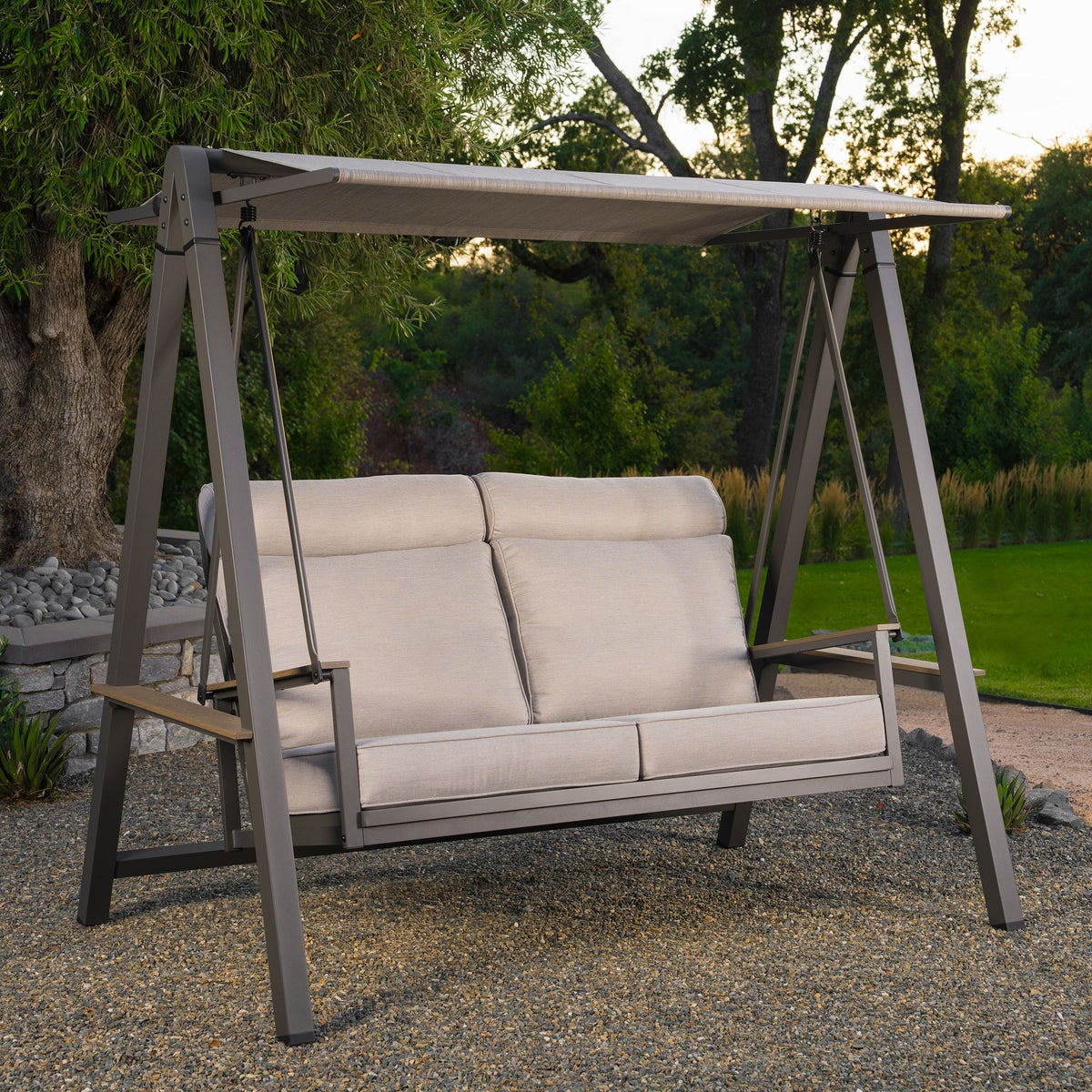SunVilla Pine Knoll Cushion Outdoor Patio Swing