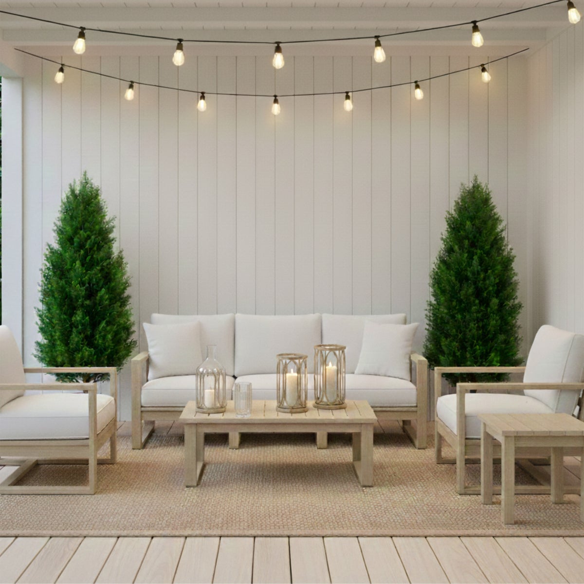 Faux 4’ UV Resistant Cedar Tree Indoor and Outdoor, 2-pack