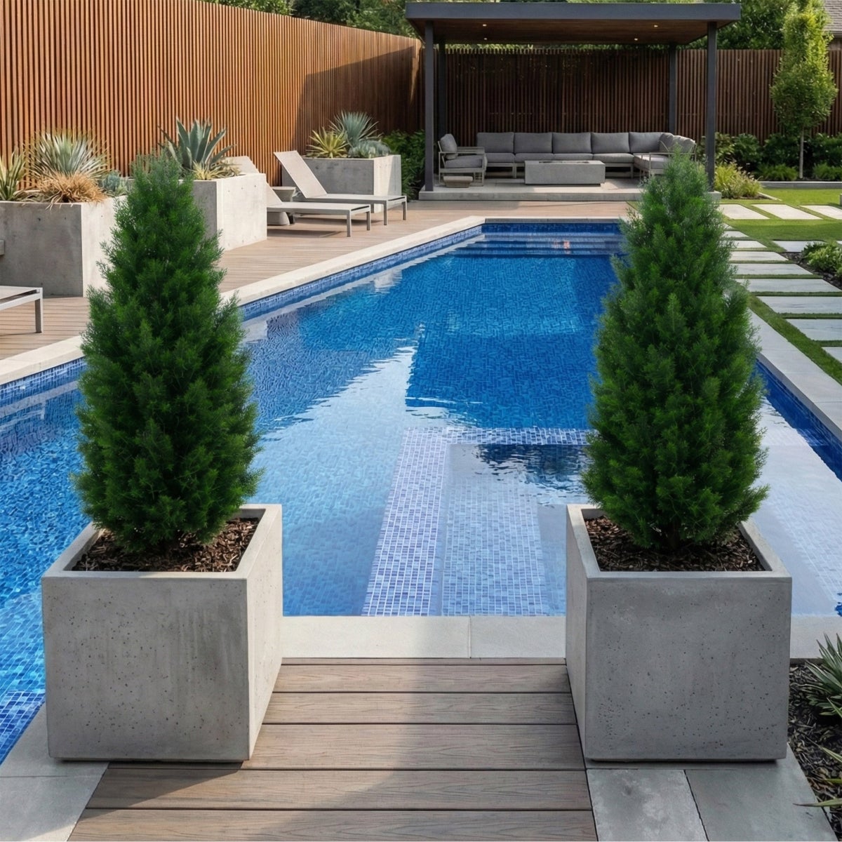 Faux 4’ UV Resistant Cedar Tree Indoor and Outdoor, 2-pack