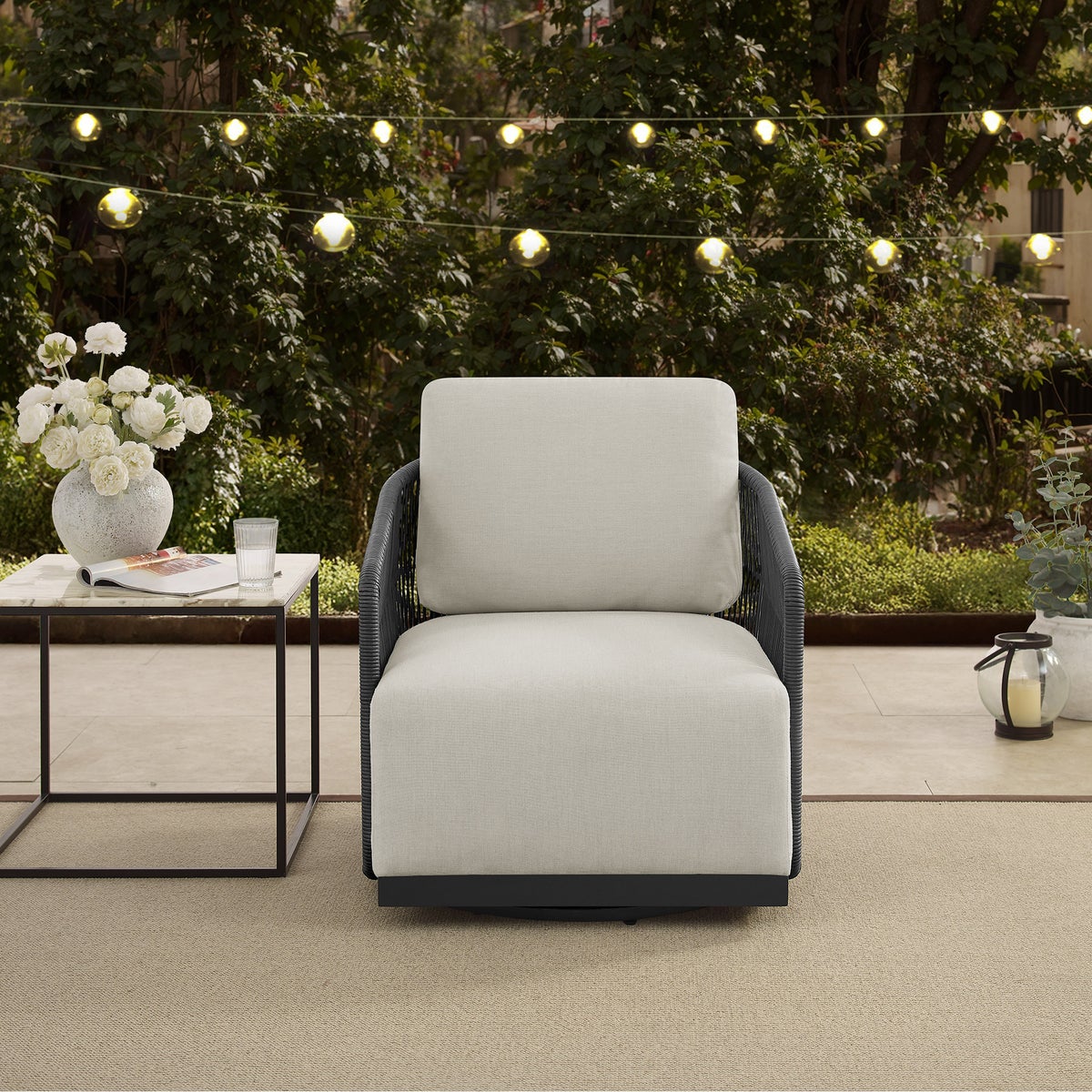 NEW - Henredon Annalise Outdoor Patio Swivel Lounge Chair