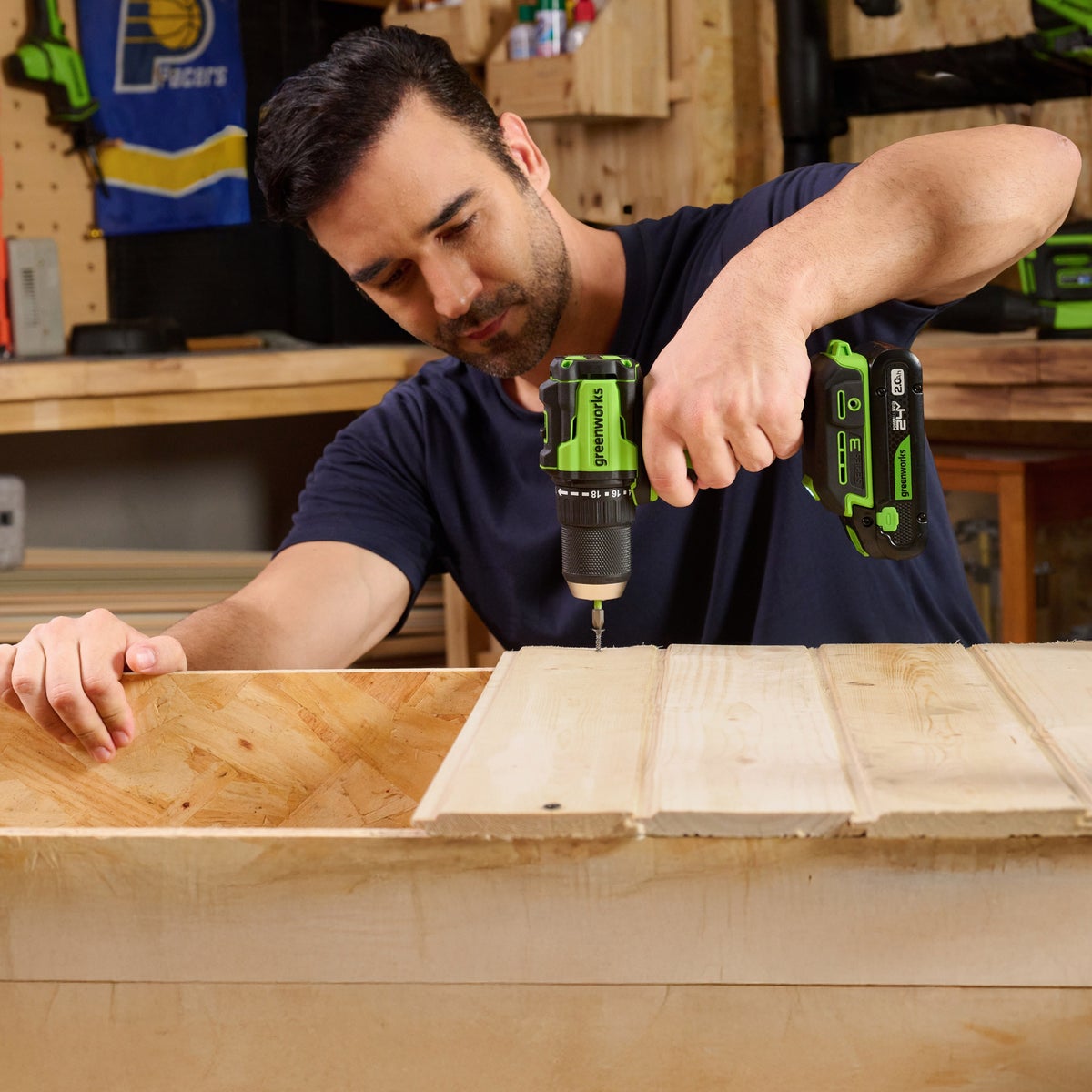 Greenworks 24V Drill & Impact Driver 2x2Ah Battery, 4Ah Battery, Charger