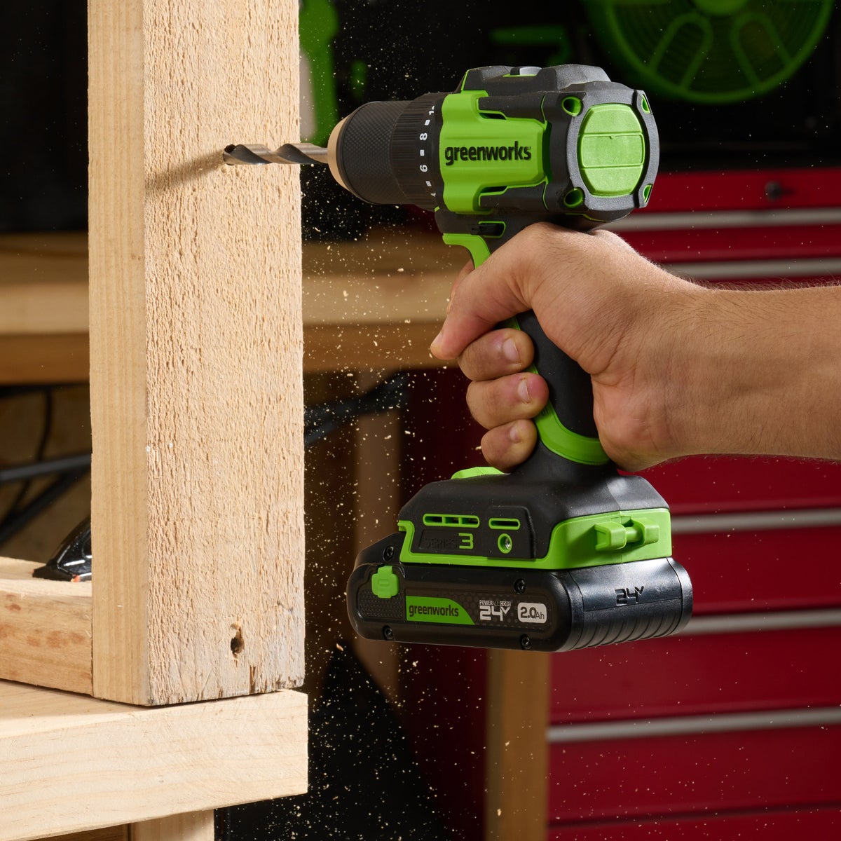 Greenworks 24V Drill & Impact Driver 2x2Ah Battery, 4Ah Battery, Charger