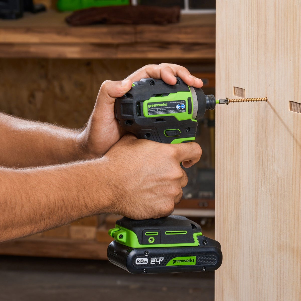 Greenworks 24V Drill & Impact Driver 2x2Ah Battery, 4Ah Battery, Charger
