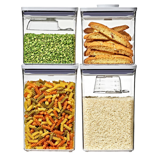 OXO SoftWorks 4-piece POP Container Set with Rice Measuring Cup & Scoop