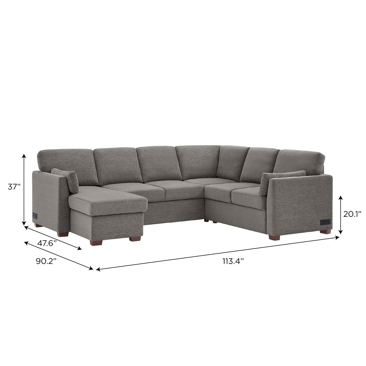 Coddle Luke Sleeper Sectional with Reversible Chaise and Storage
