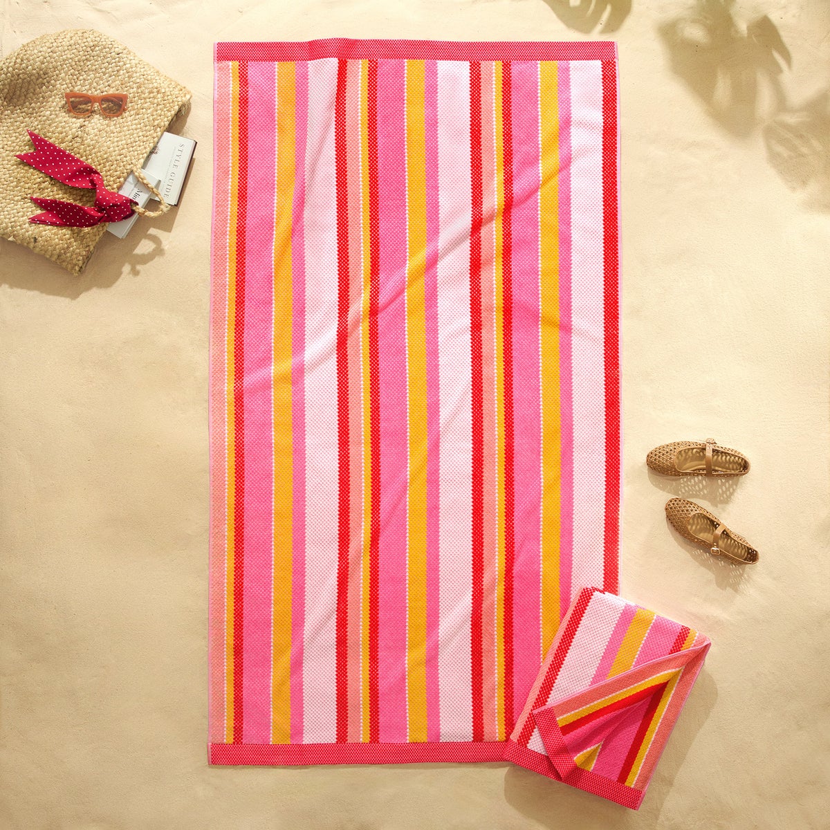 Reversible Jacquard Beach Towel, 2-pack
