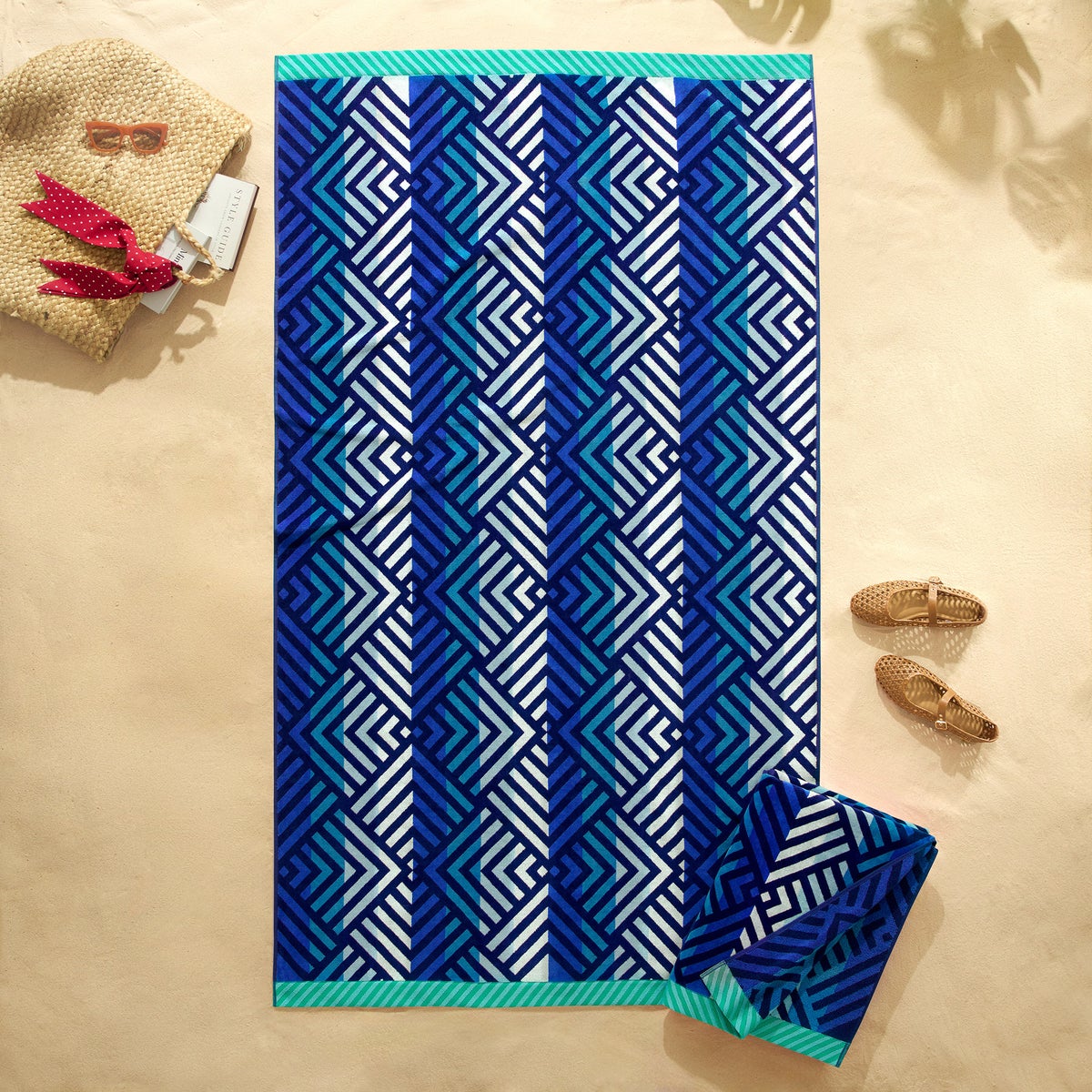 Reversible Jacquard Beach Towel, 2-pack