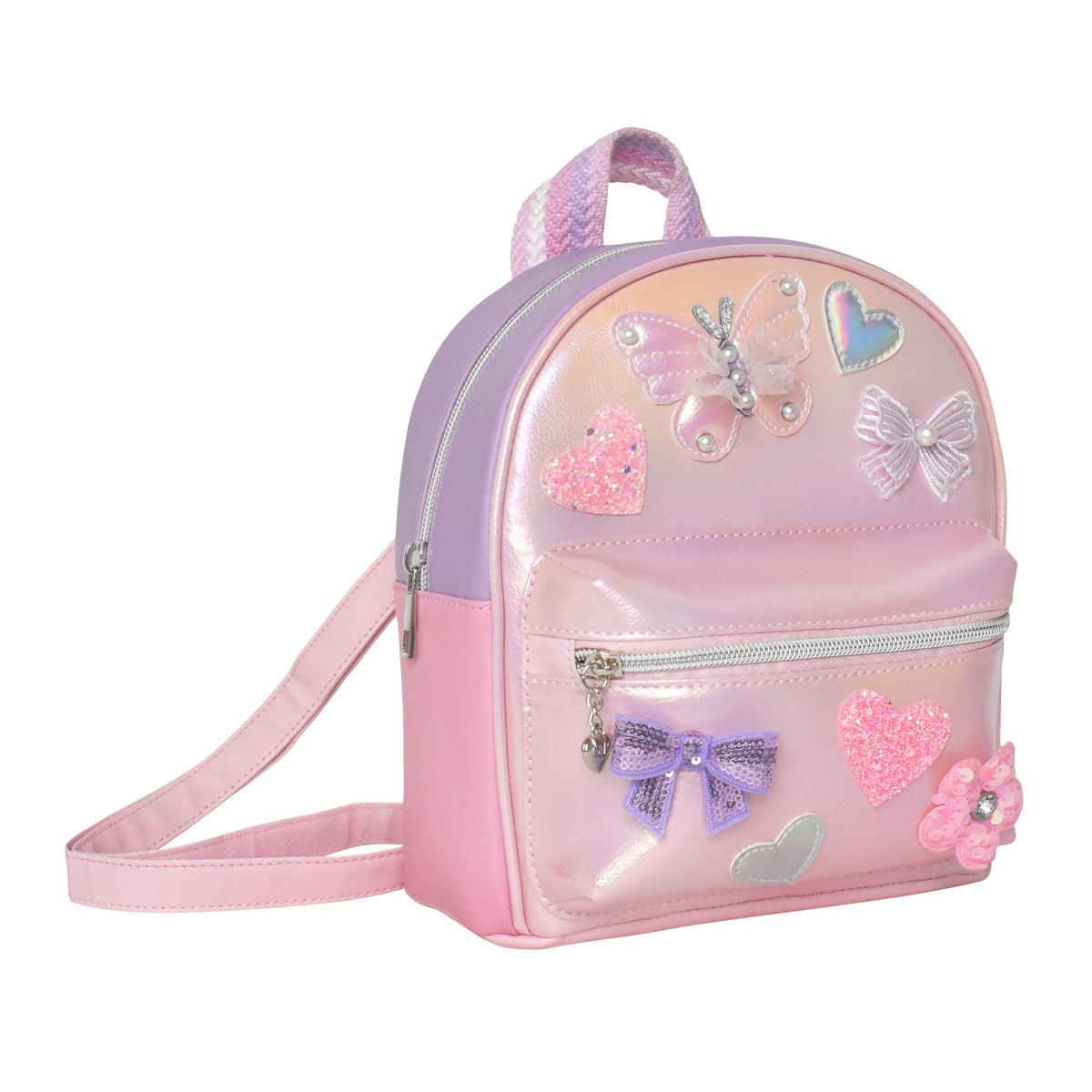 NEW - OMG Accessories Metallic Butterfly Applique Mini Backpack