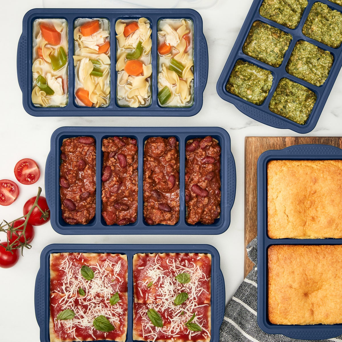 MIU Silicone Freezer Trays with Lids, 5-pack