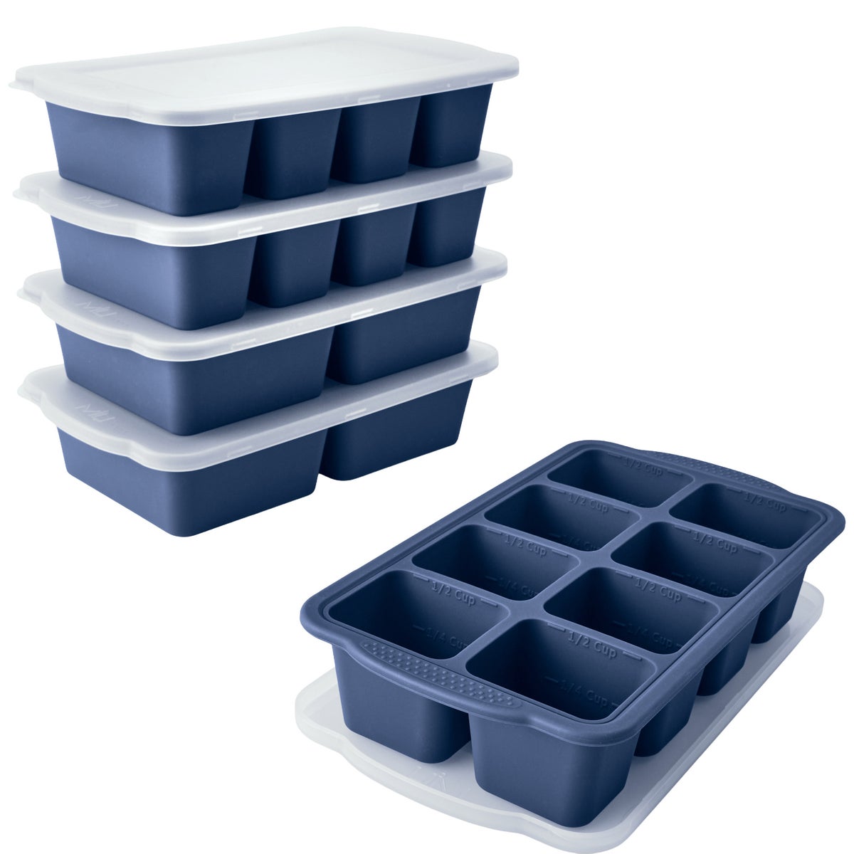 MIU Silicone Freezer Trays with Lids, 5-pack