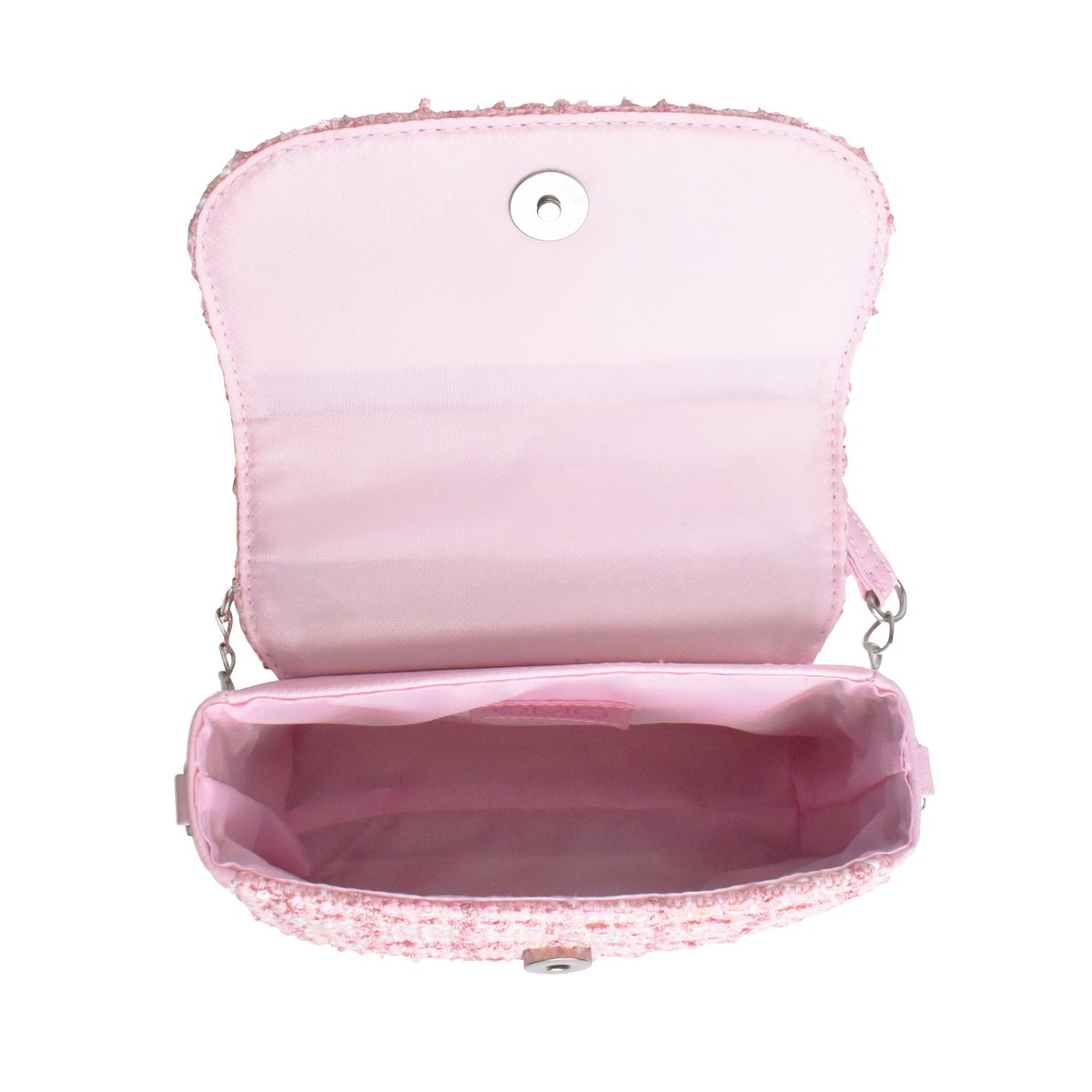OMG Accessories Tweed Butterfly Applique Mini Flap Bag