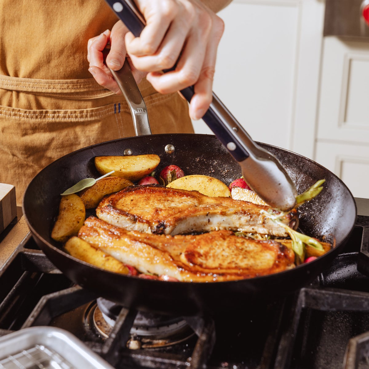 Made In 2-piece Seasoned Carbon Steel Frying Pan Set with Carbon Steel Care Kit