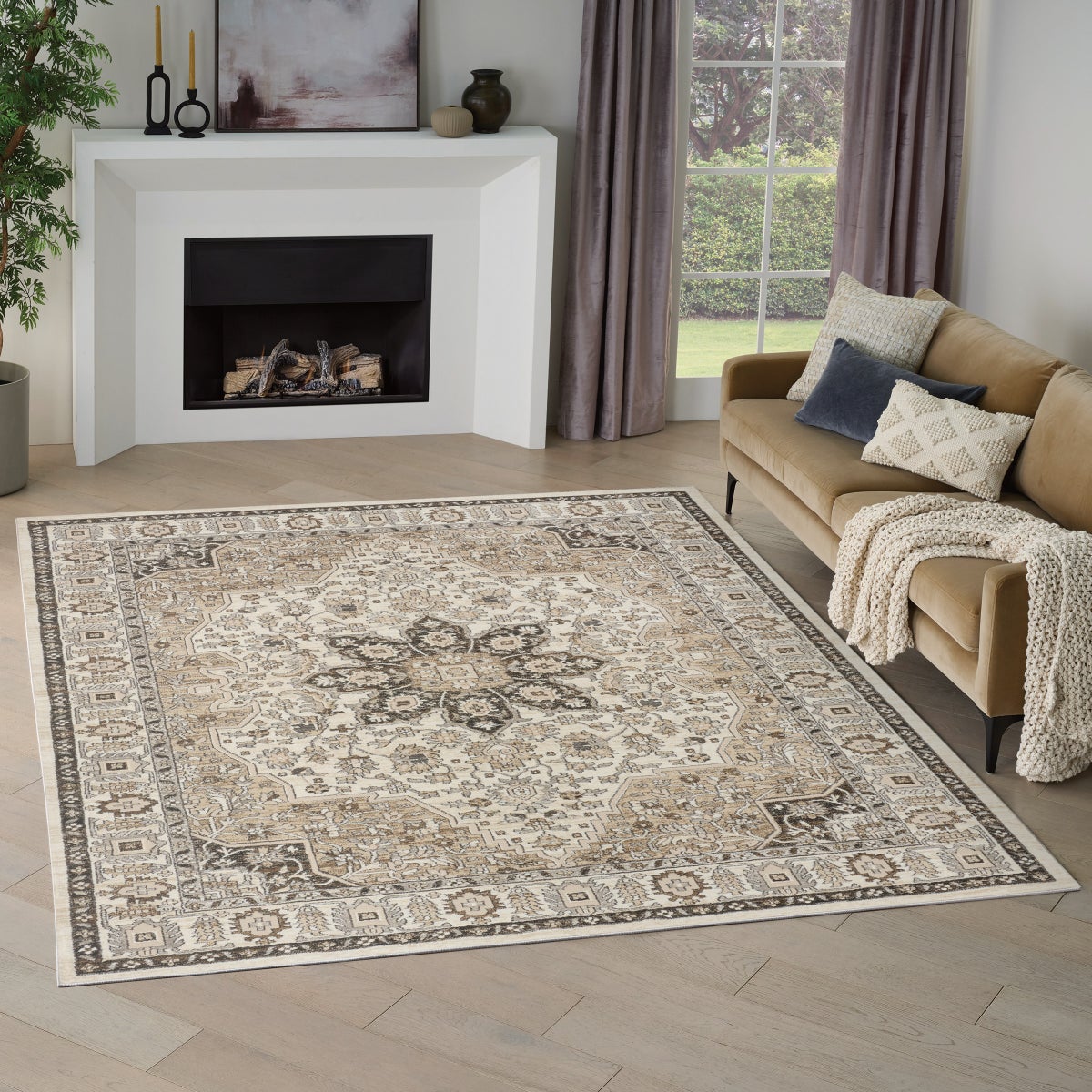 Nourison Briar Area Rug, Rose, Rug Size: 7'10” x 9'10”