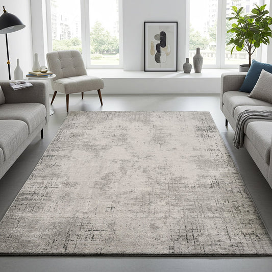 Divina Area Rug, Aloma Cream & Gray, 7'10" x 10'