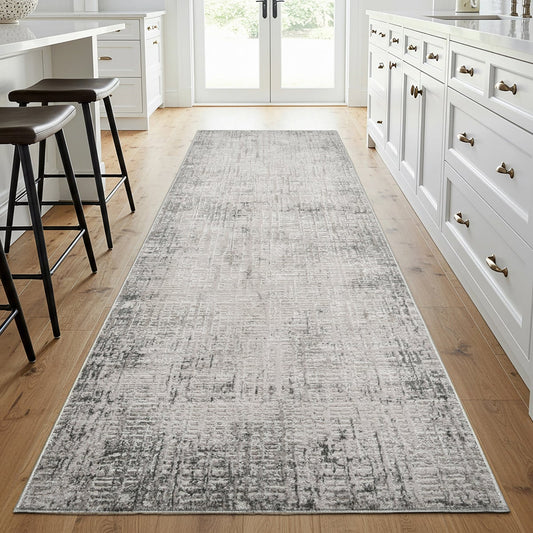 Divina Area Rug, Aloma Cream & Gray, Runner, 2'6" x 7'