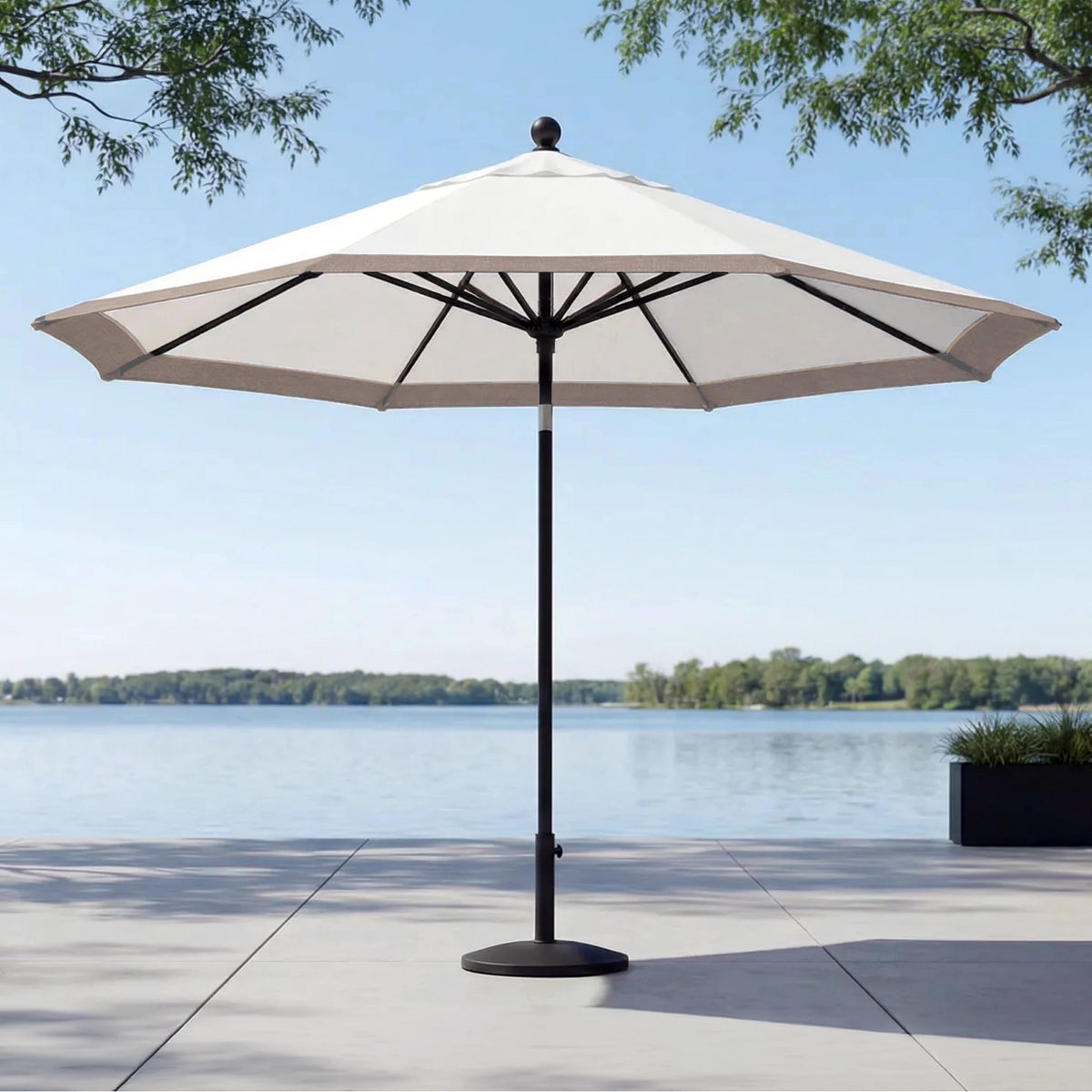 Sunvilla 11’ Border Stripe Market Umbrella