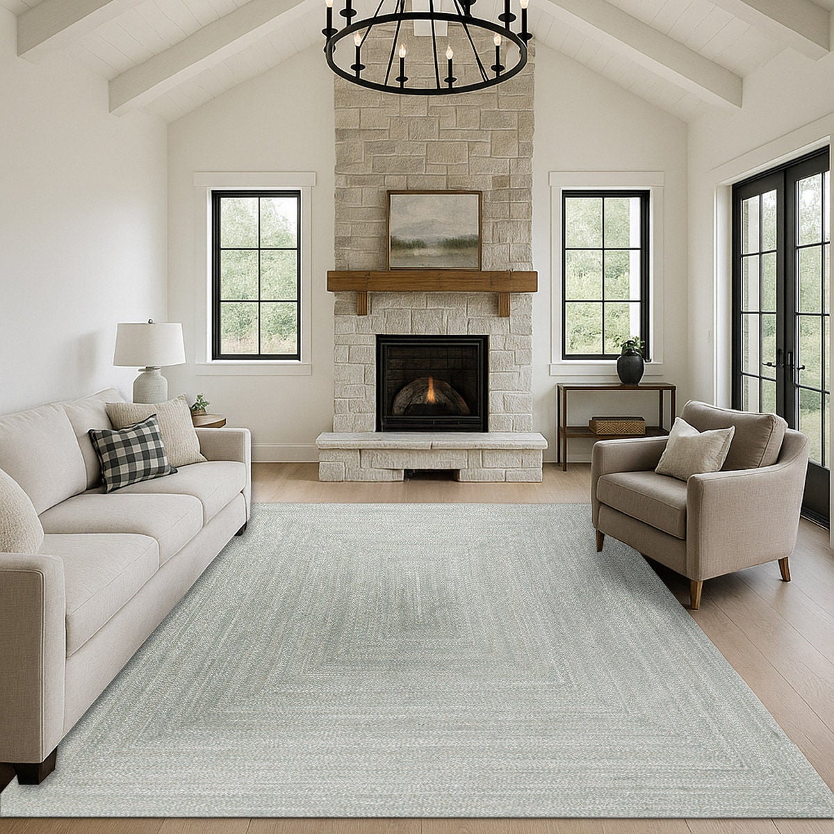 Obeetee Layla Braided Area Rug, Green, 7'9” x 9'9”