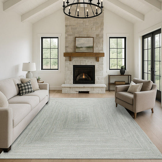 Obeetee Layla Braided Area Rug, Green, 7'9” x 9'9”