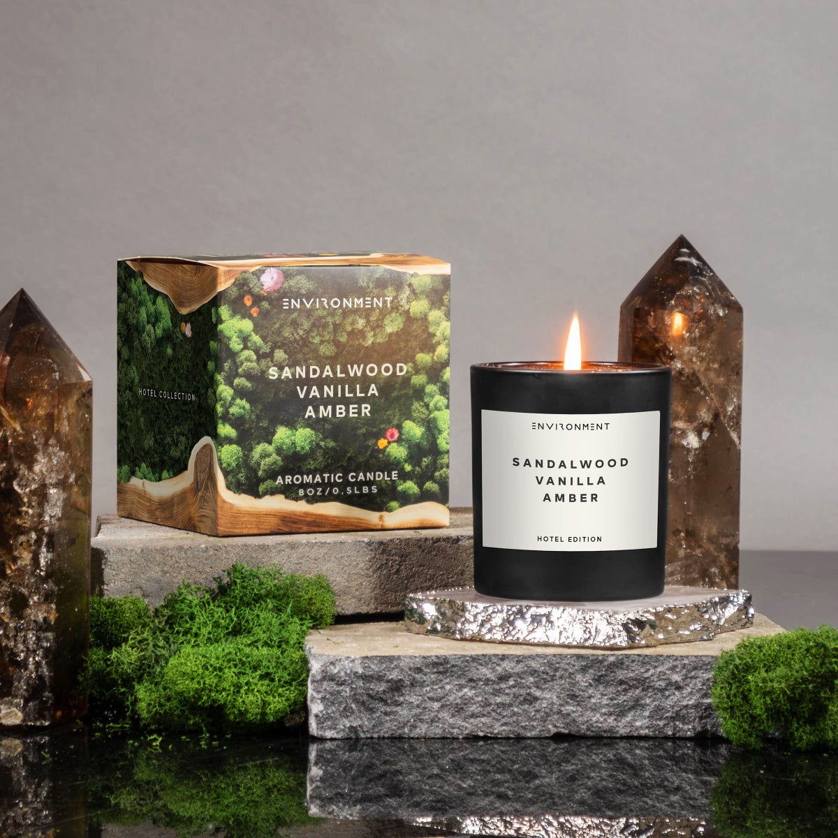 ENVIRONMENT 2-pack Resort Aromatics Candles, Sandalwood Vanilla Amber