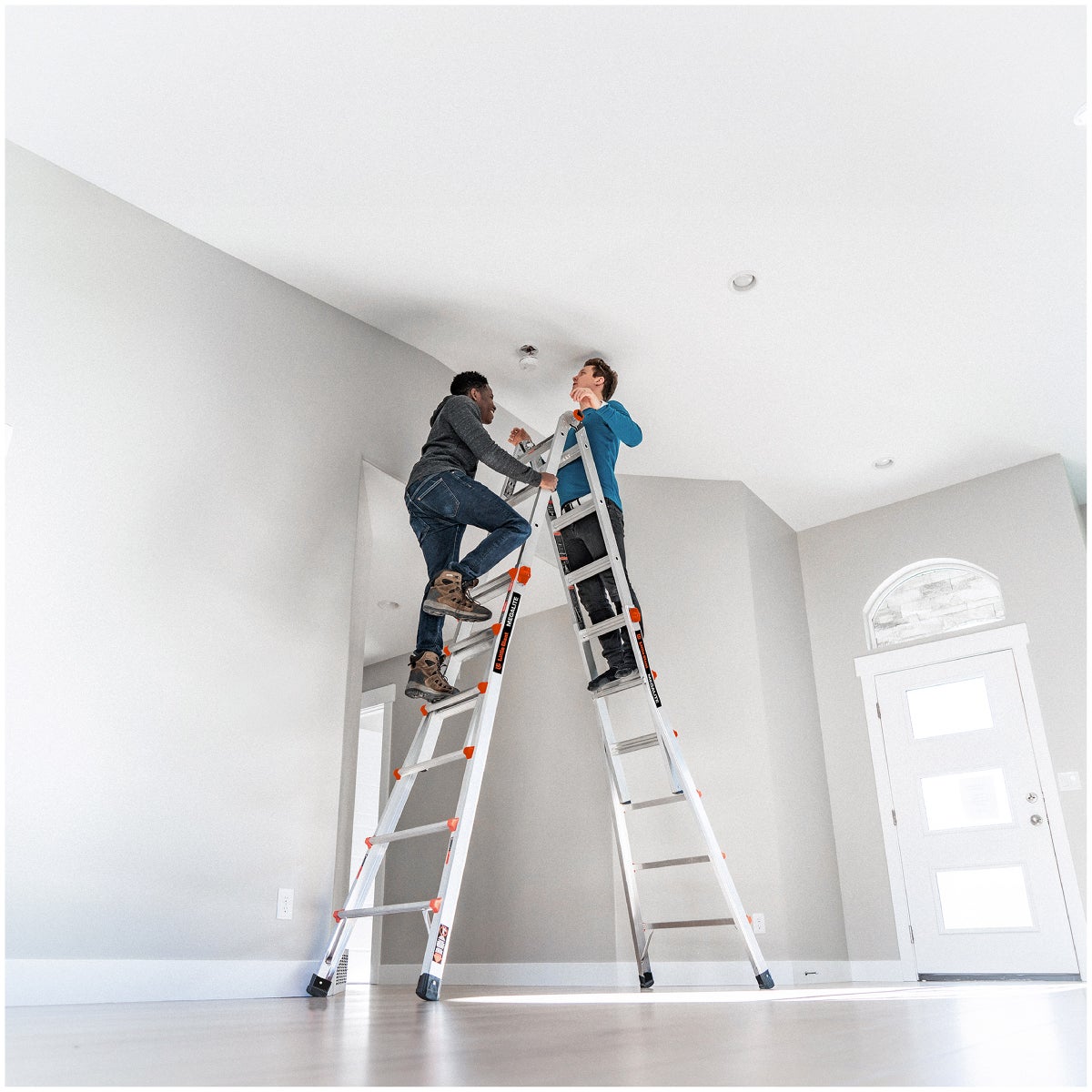 Little Giant Ladders Megalite M18 Telescoping Multi-position Ladder with Ladder Rack