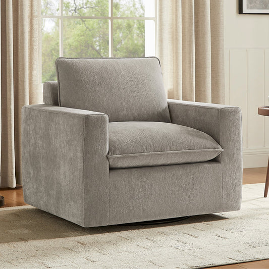 Sereen Fabric Swivel Accent Chair, Taupe