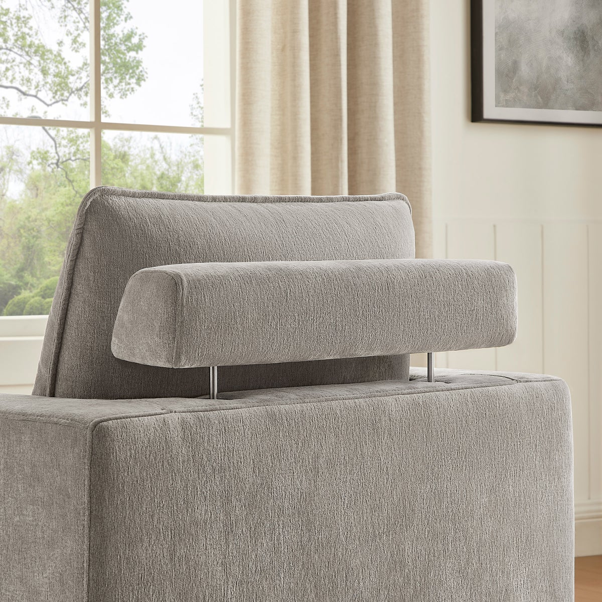 Sereen Fabric Swivel Accent Chair, Taupe