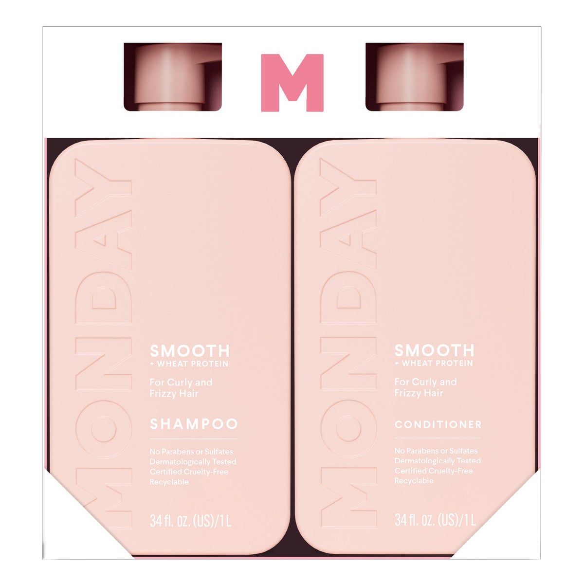NEW - MONDAY Haircare SMOOTH Shampoo and Conditioner Set, 34 fl oz Each