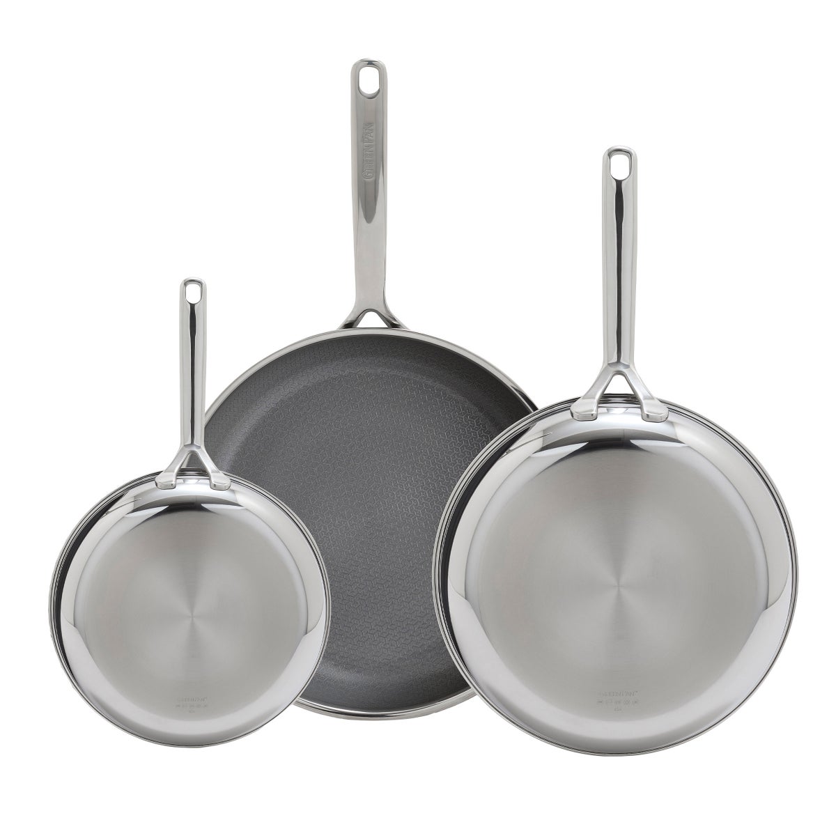 NEW - GreenPan Spectra Diamond 3-piece Frypan Set